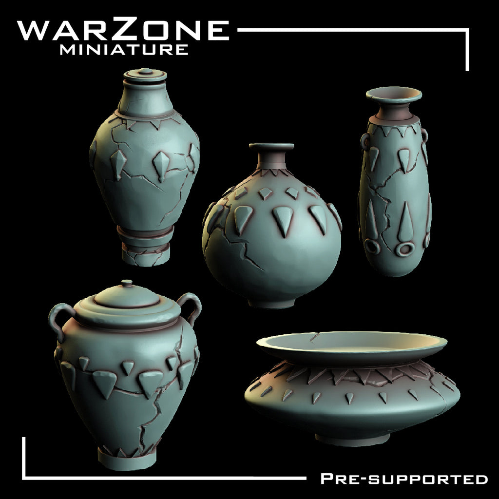 Set de Cerámica Antigua Arruinada para Bases de Miniaturas