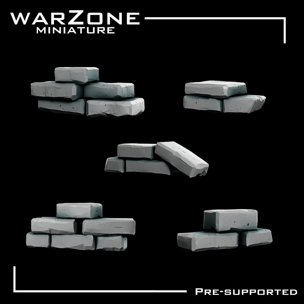 Rocas de Resina para Bases de Miniaturas - Ladrillos Caídos
