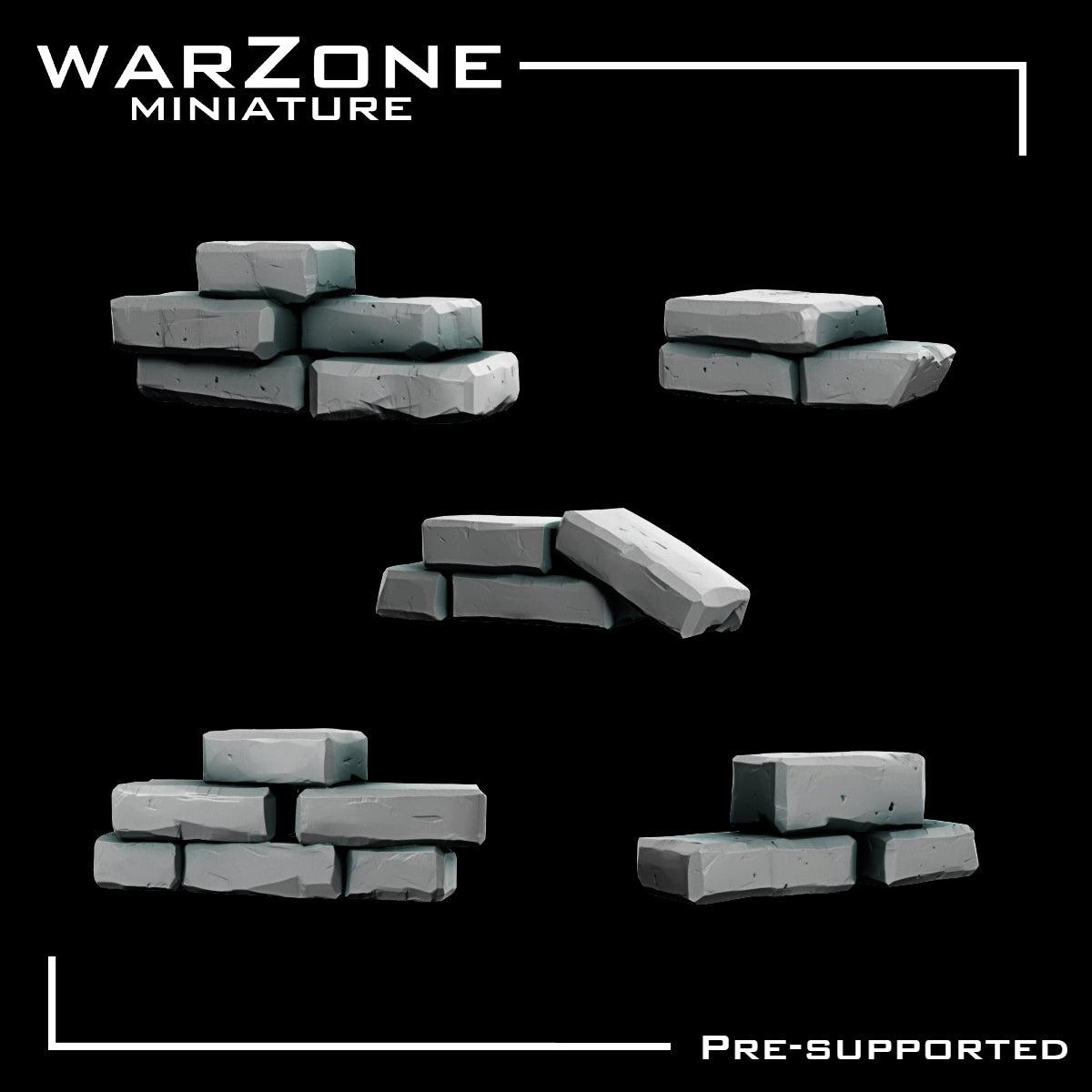 Rocas de Resina para Bases de Miniaturas - Ladrillos Caídos