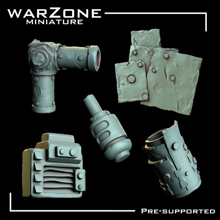 Bits de Vehículos Orkos vol. 1 - Ruedas, Placas, Cohetes y Tubos de Escape.