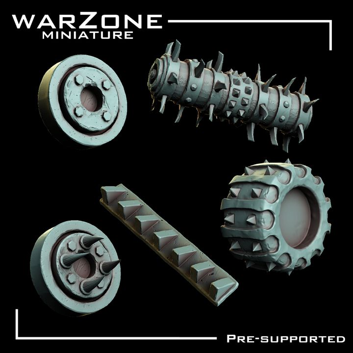 Bits de Vehículos Orkos vol. 1 - Ruedas, Placas, Cohetes y Tubos de Escape.