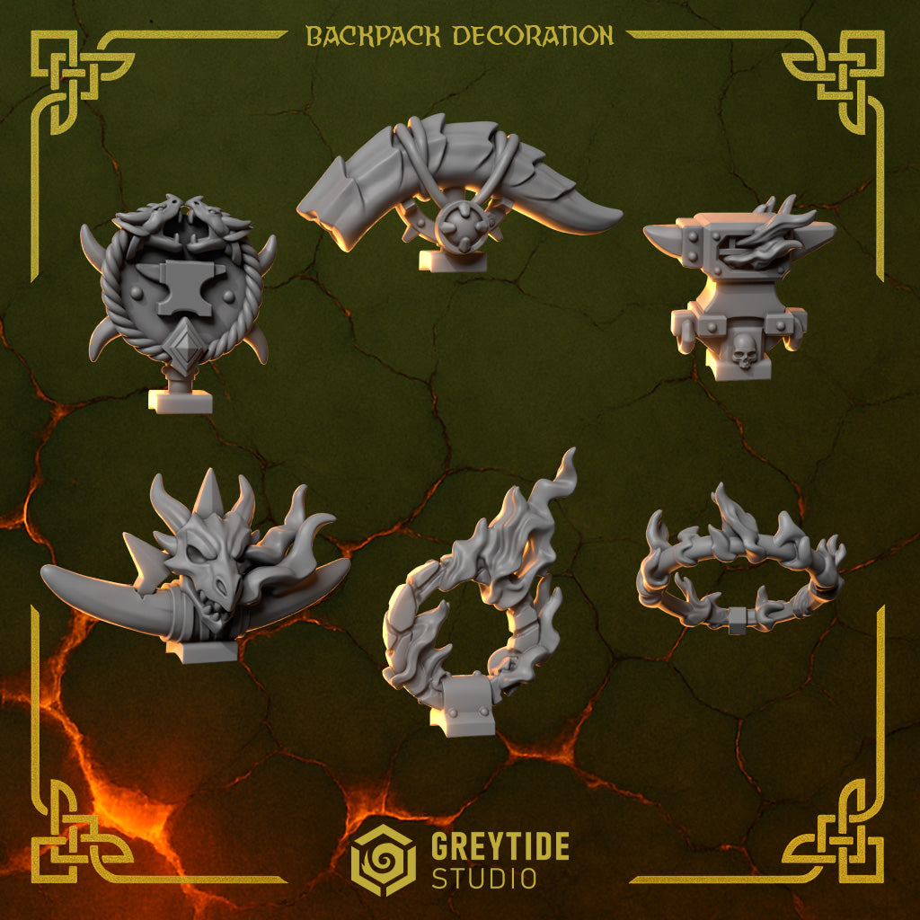 Anvil Wardens Heraldry Decoration Bits (x60) - Greytide Studio