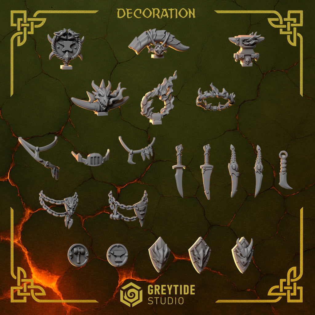 Anvil Wardens Heraldry Decoration Bits (x60) - Greytide Studio