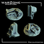 Set de Ruinas Góticas para Bases de Miniaturas - Ventanas y Pilares de Iglesia