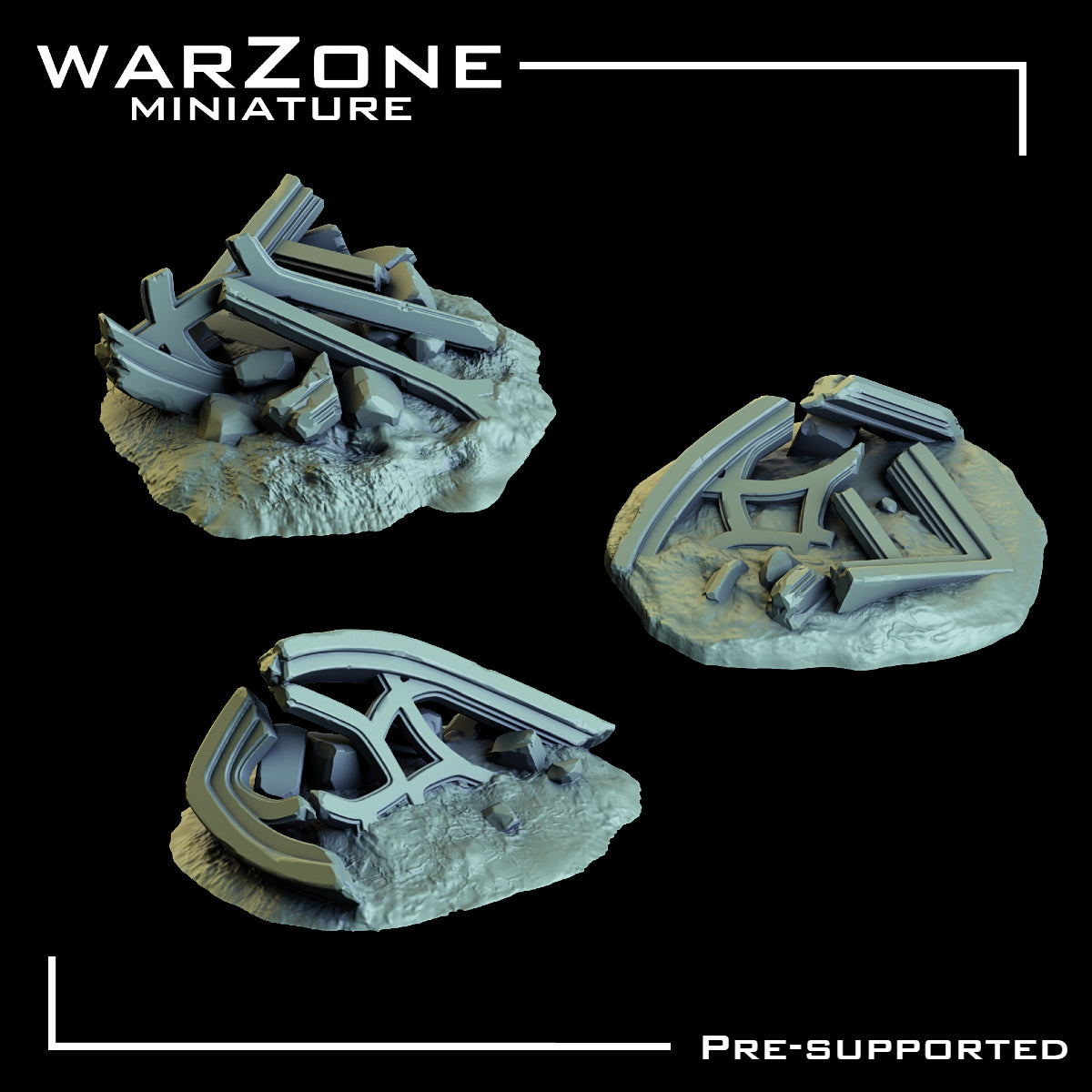 Set de Ruinas Góticas para Bases de Miniaturas - Ventanas y Pilares de Iglesia