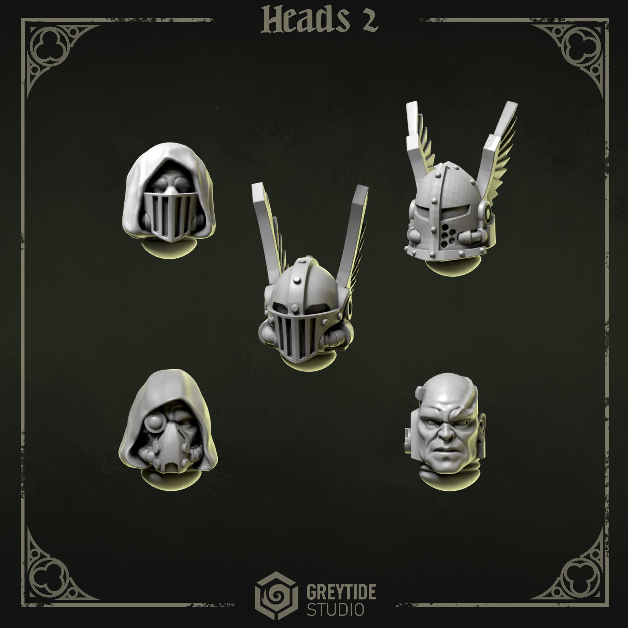 Eternal Pilgrims Cabezas y Cascos (10 diseños) - Space Marines - Greytide Studio