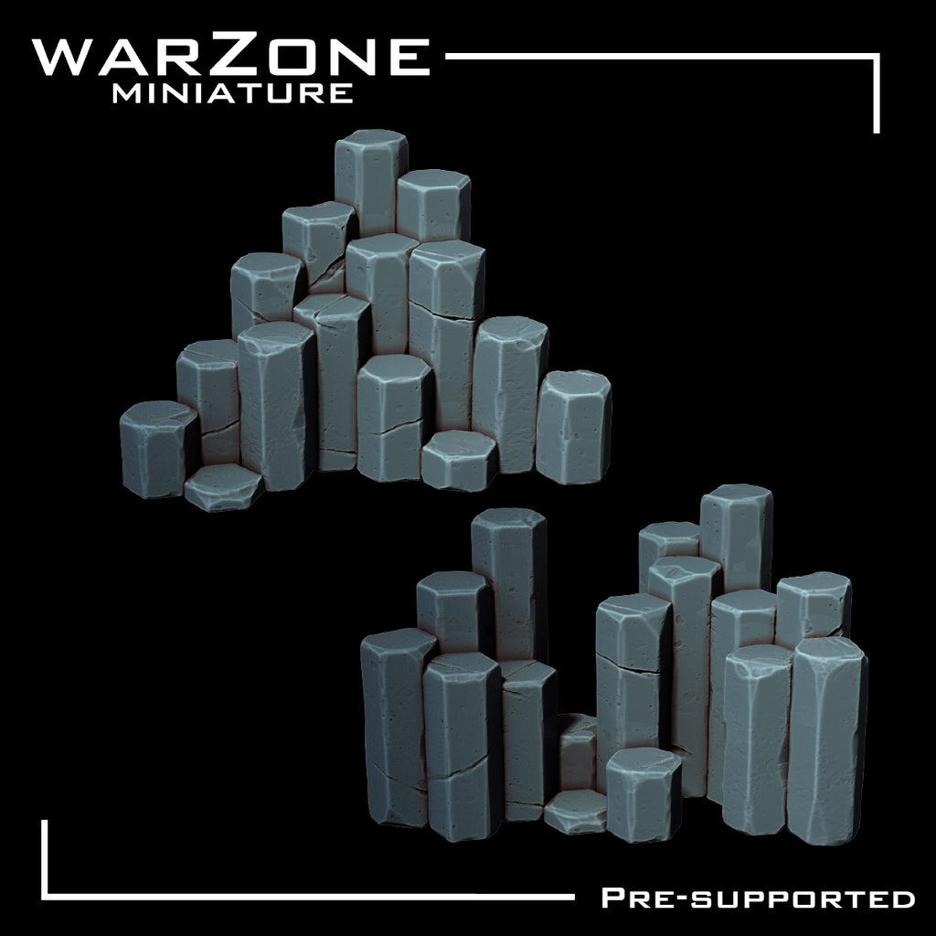 Rocas de Resina para Bases de Miniaturas - Formaciones de Basalto