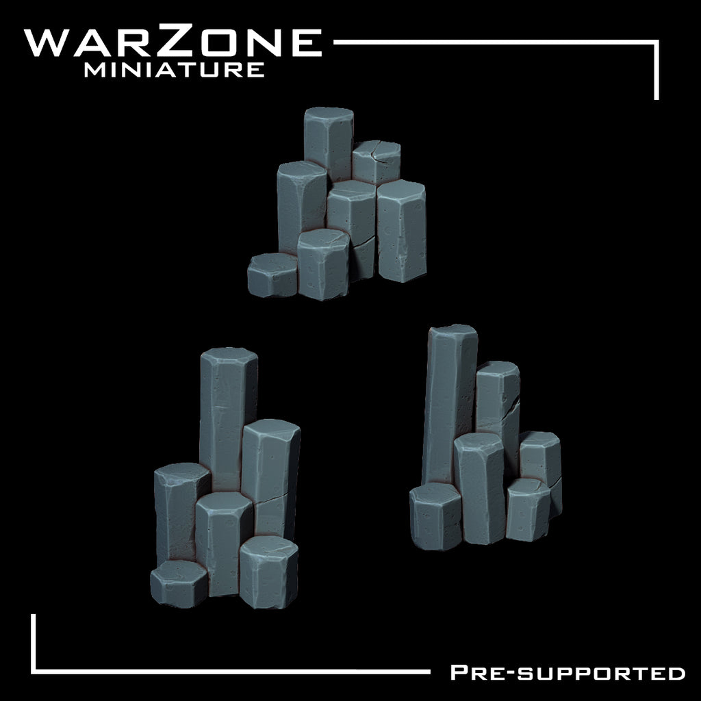 Rocas de Resina para Bases de Miniaturas - Formaciones de Basalto