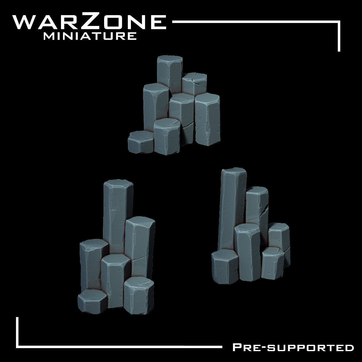 Rocas de Resina para Bases de Miniaturas - Formaciones de Basalto