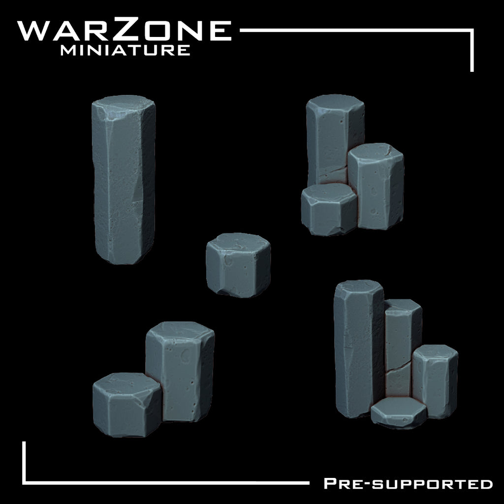 Rocas de Resina para Bases de Miniaturas - Formaciones de Basalto