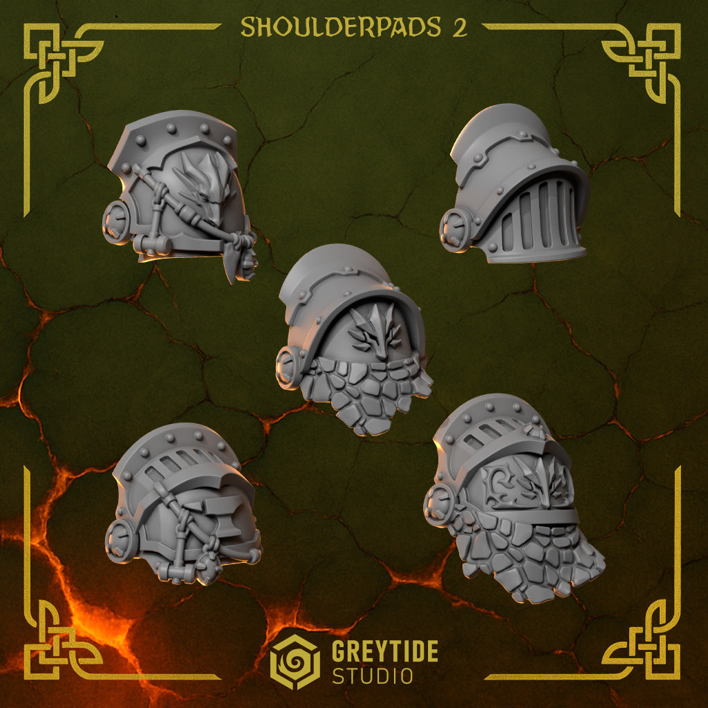 Anvil Wardens Shoulder Pads (x60) - Space Marines - Greytide Studio