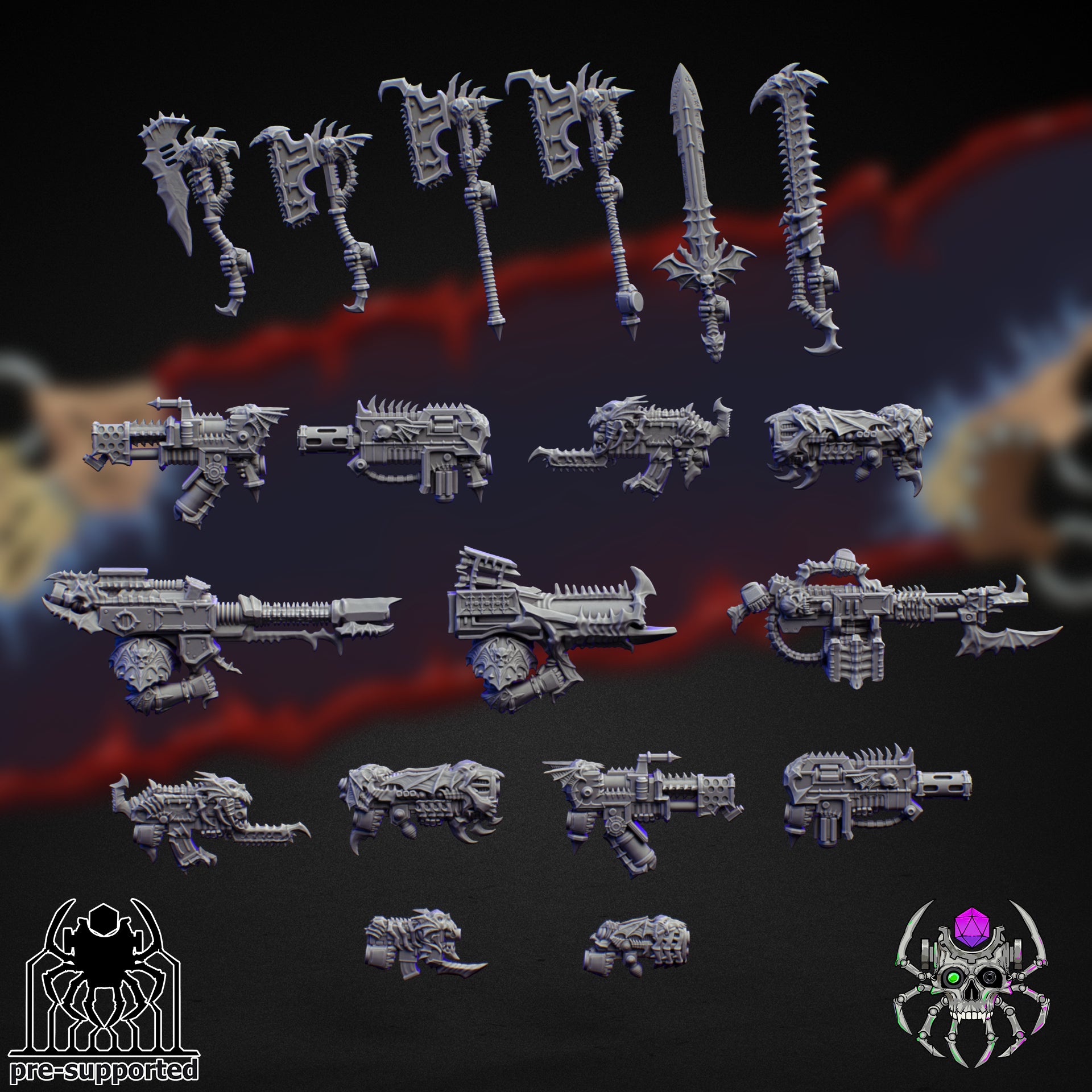 Nightmare Harbingers Battle Squad Weapons and Hands (Bits)
