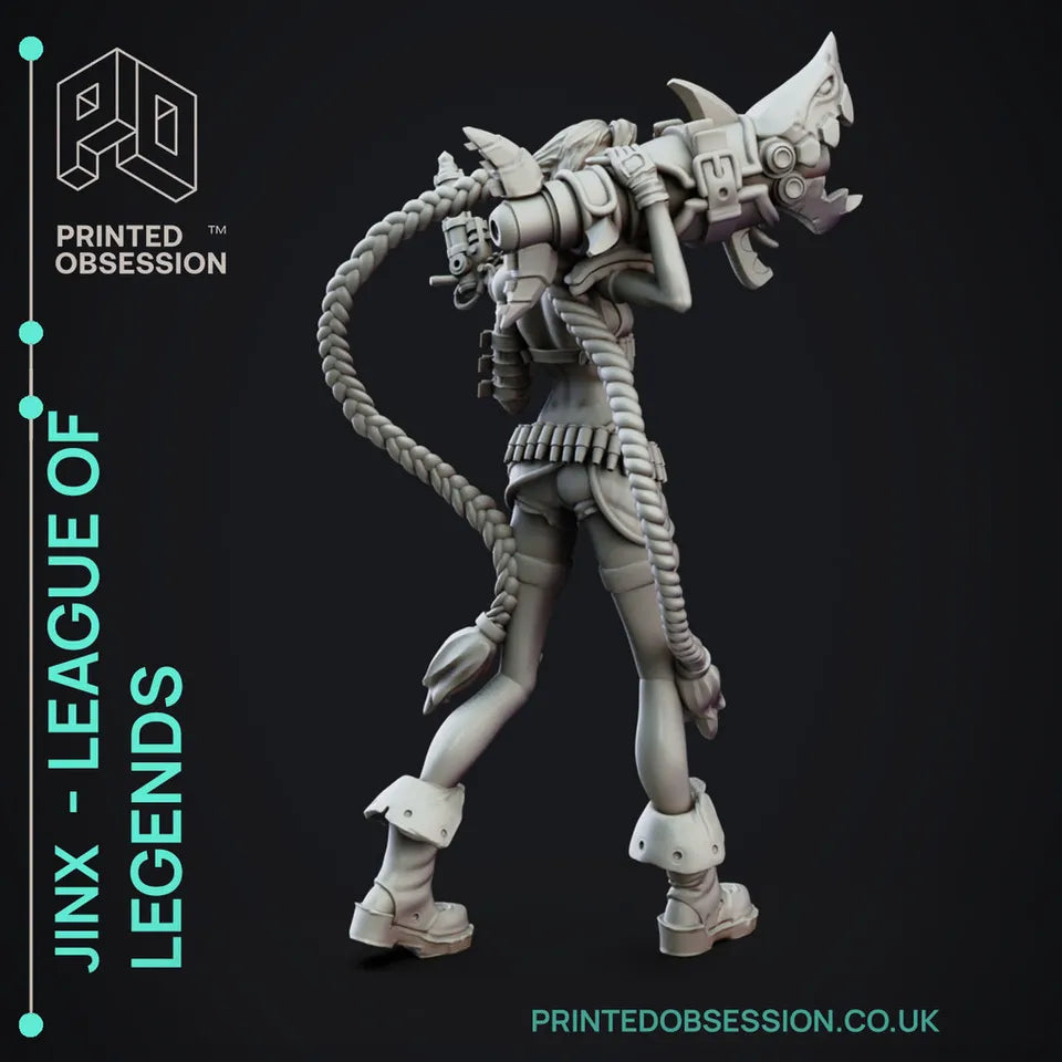 Jinx League of Legends Estatua Fan-Art
